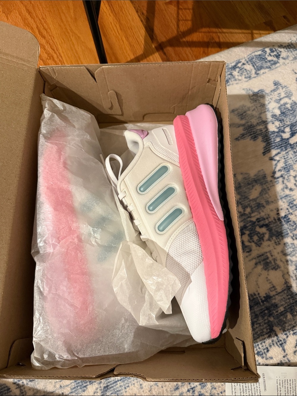 adidas White Pink & Light Blue Women's Running Sneakers - Picture 8 of 8